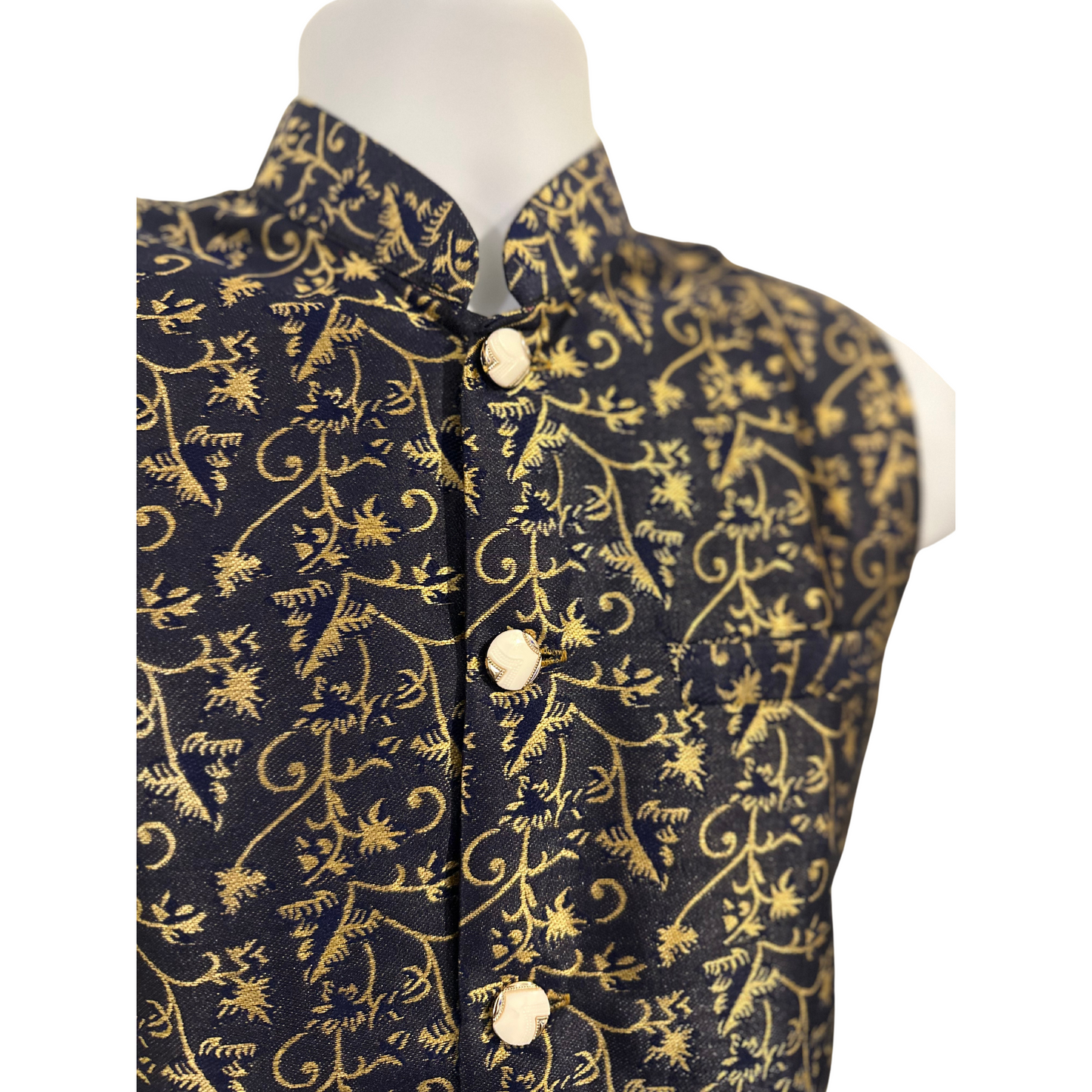 Navy blue indian nehru waistcoat