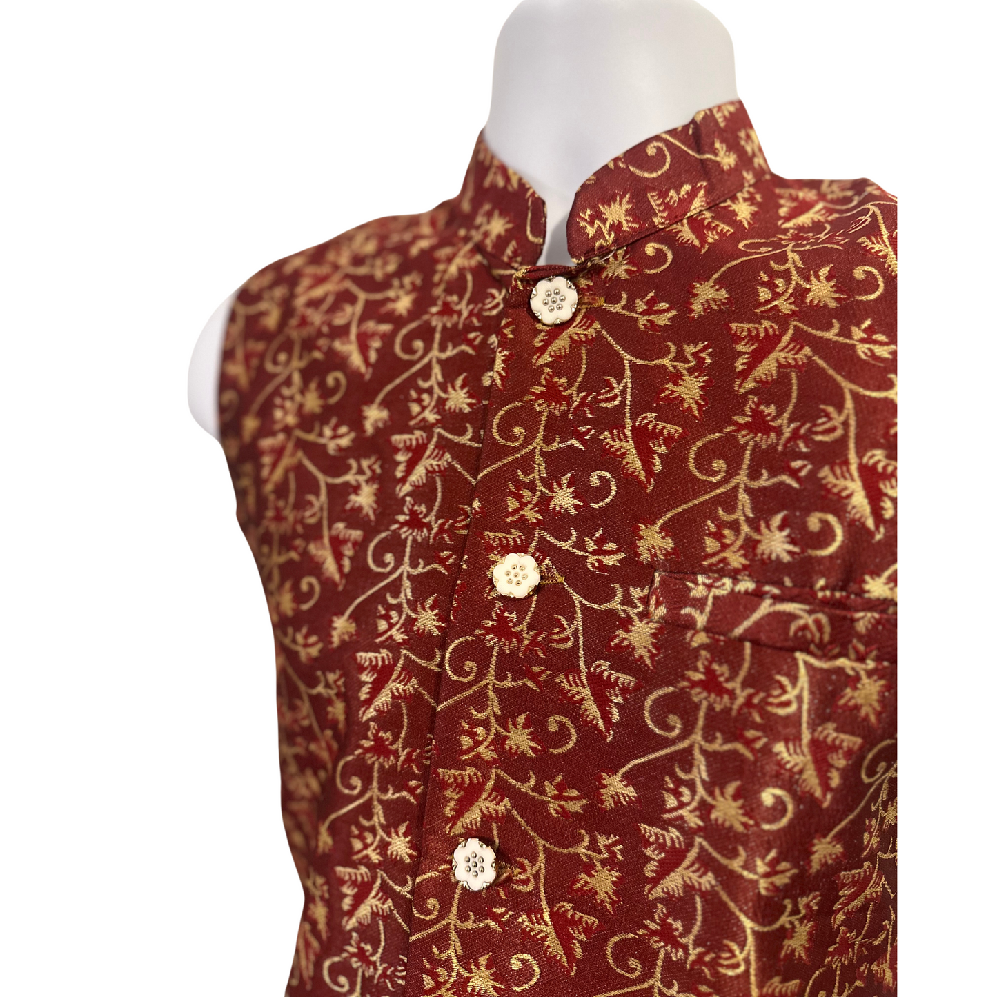 Red Indian Nehru Waistcoat for men