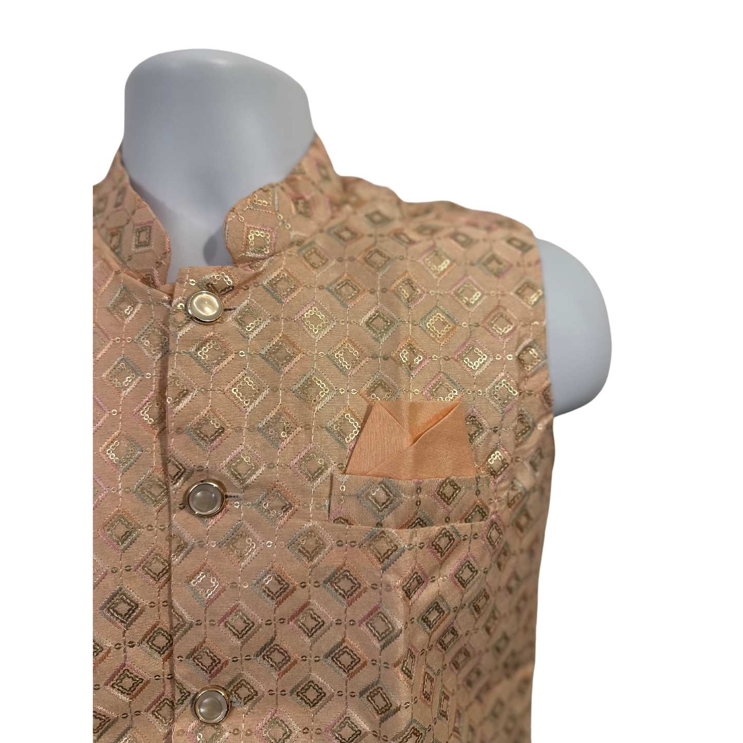 Peachy Pink Indian Mens waistcoat