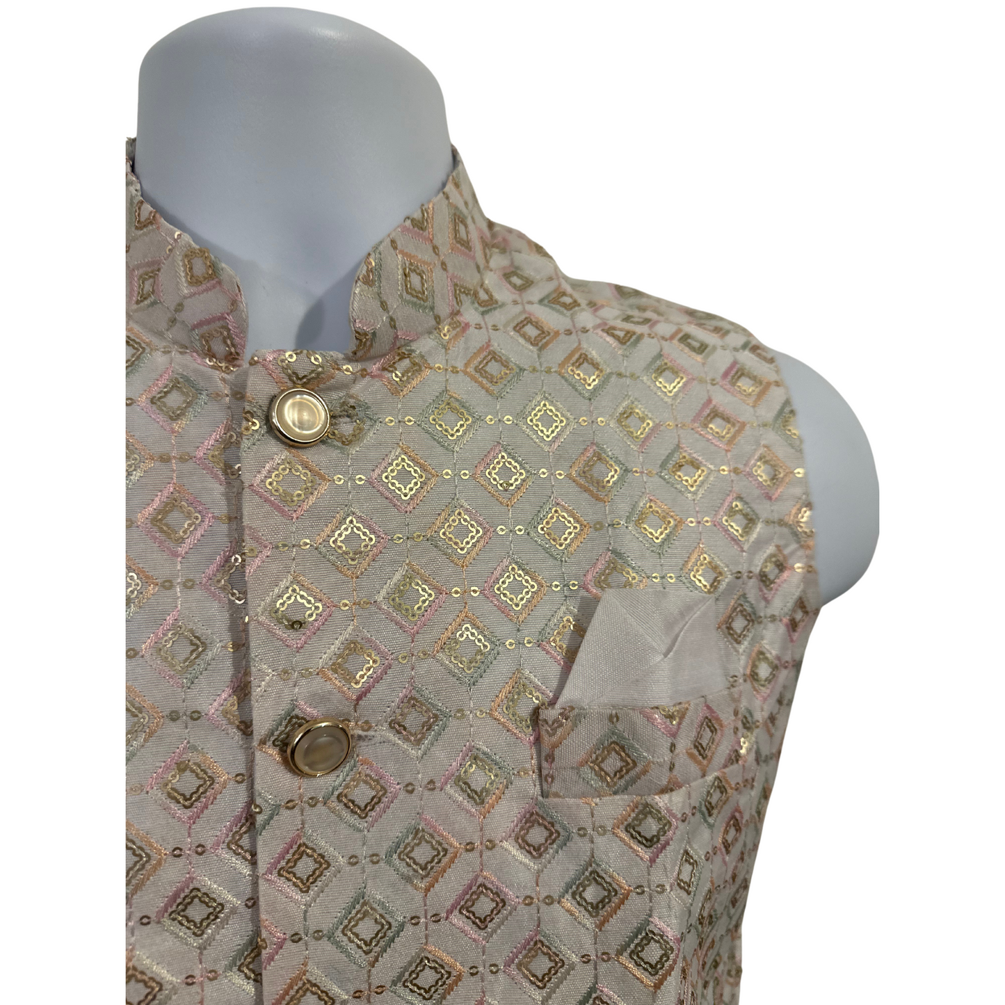 White Indian Nehru Waistcoat for men