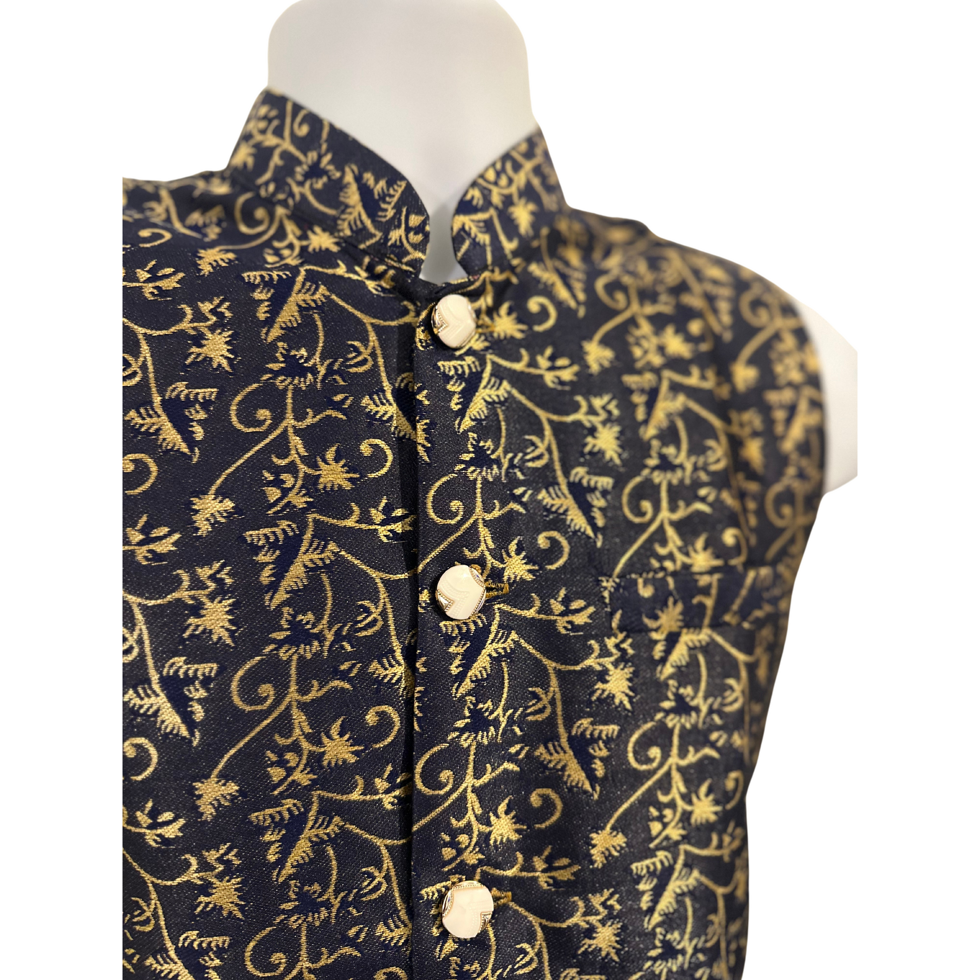 Navy blue indian nehru waistcoat