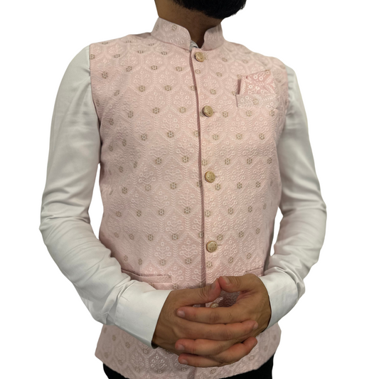 Stylish Indian waistcoat Nirav, neutral Nehru jacket, modern Indian menswear UK