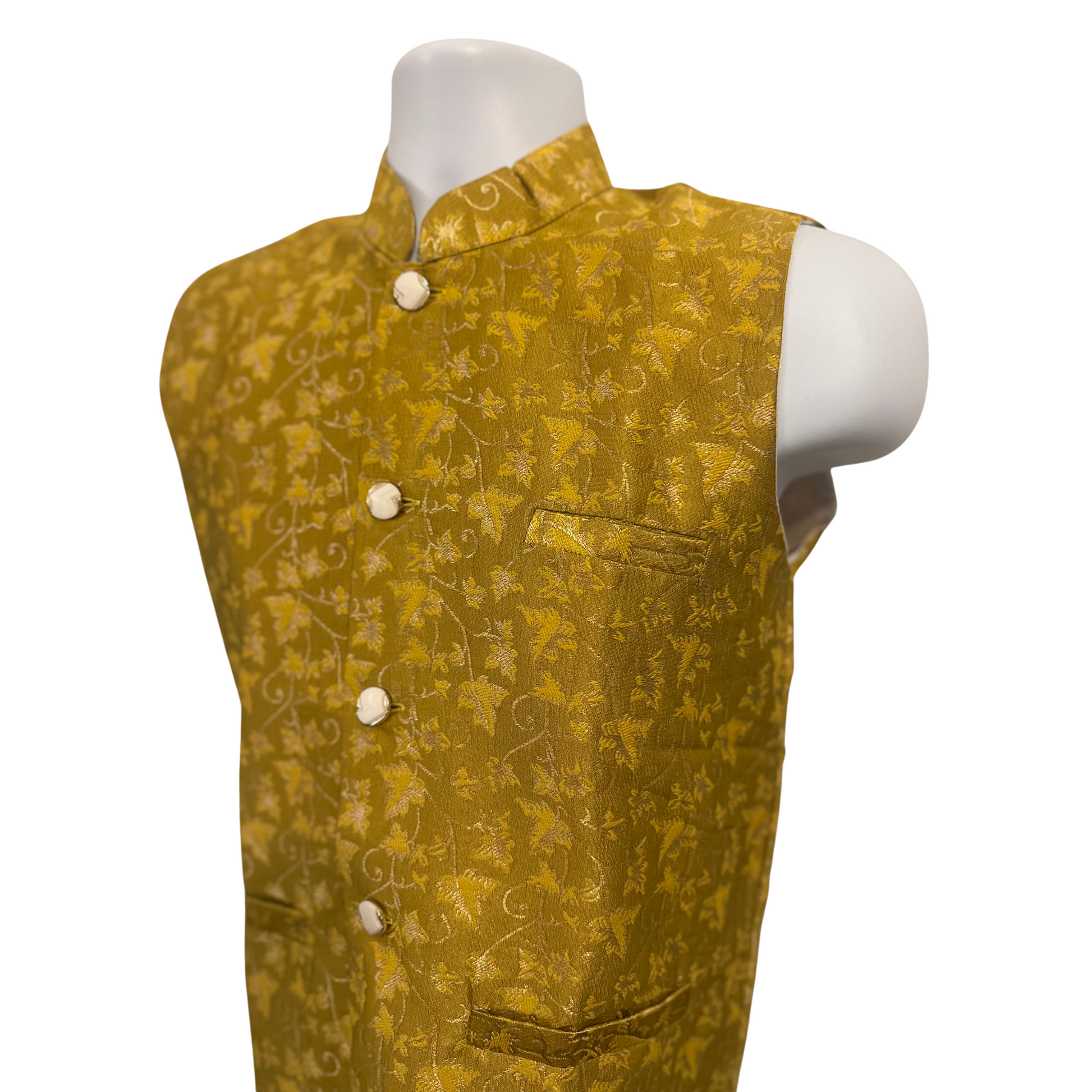 Yellow Indian Nehru Waistcoat for men